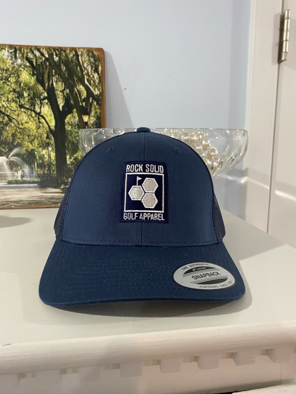 🆕 Rock Solid Golf Apparel Navy Snapback Mesh Trucker Hat ⛳️